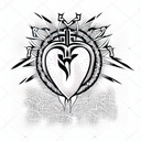 Sacred Heart tattoo design idea