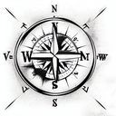 Compass tattoo design idea