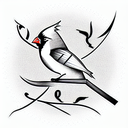 Cardinal tattoo design idea