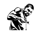 Kanye West eating Fish Sticks tattoo design idea