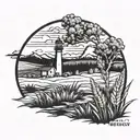 Combine The Saskatchewan Landscape With Foxtail Barley tattoo design idea