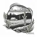 Combine The Saskatchewan Landscape With Foxtail Barley tattoo design idea