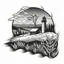 Combine The Saskatchewan Landscape With Foxtail Barley tattoo design idea