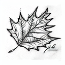 Leaf tattoo design idea
