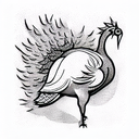 Turkey on Fire tattoo design idea