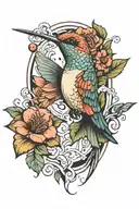 hummingbird tattoo design idea