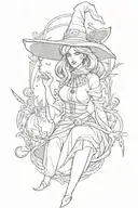 witch tattoo design idea