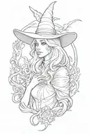 witch tattoo design idea