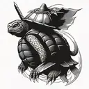 Turtle Samurai warrior tattoo design idea
