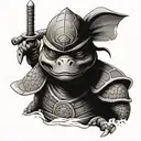 Turtle Samurai warrior tattoo design idea