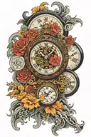 clock tattoo design idea