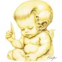H.R. Giger Alien Creepy Baby tattoo design idea
