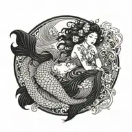 mermaid tattoo design idea
