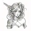 bdsm anime cute girl tattoo design idea