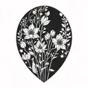 wildflower tattoo design idea