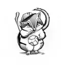chipmunk playing baseball tattoo design idea