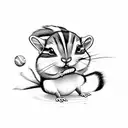 chipmunk playing baseball tattoo design idea
