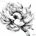 Peony tattoo design idea