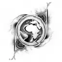 world, fire, water tattoo design idea