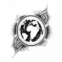 world, fire, water tattoo design idea
