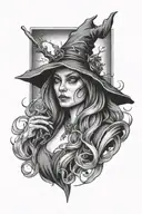 witch tattoo design idea