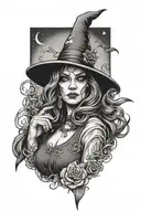 witch tattoo design idea
