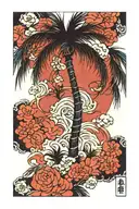 palm tree tattoo design idea