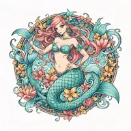 mermaid tattoo design idea