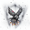 Crow tattoo design idea