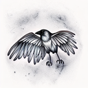 Crow tattoo design idea