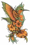 hummingbird tattoo design idea