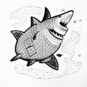 Shark with a Kimono tattoo design idea