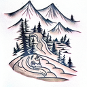 Mountain Scene tattoo design idea