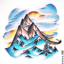 Mountain Scene tattoo design idea