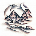 Mountain Scene tattoo design idea