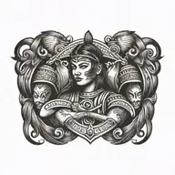 warrior tattoo design idea