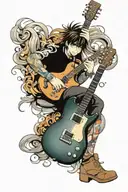 guitar tattoo design idea