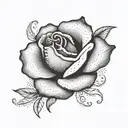 A flamenco dancer that when looked upside down looks like a rose tattoo design idea