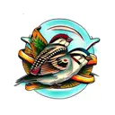 Sparrow tattoo design idea