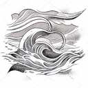 Ocean Wave tattoo design idea