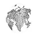 map of the world, grape vines tattoo design idea