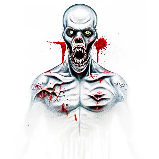 zombie soldier tattoo design idea