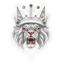 Roaring Lion with Crown tattoo design idea