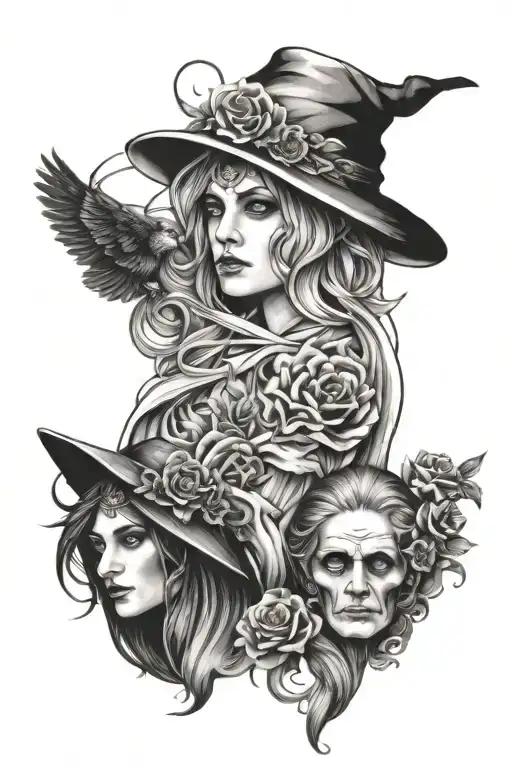 Maiden, Mother, Crone tattoo design idea