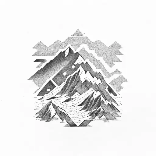 mountain range with Colorado flag tattoo design idea