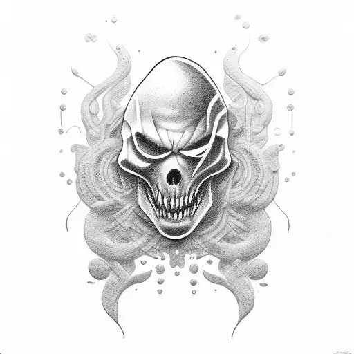 ghost face tattoo design idea
