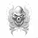 ghost face tattoo design idea