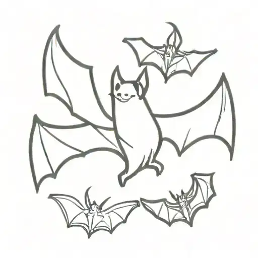 bat hanging tattoo design idea