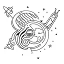 A unique sagittarius tattoo with the planet jupiter  tattoo design idea