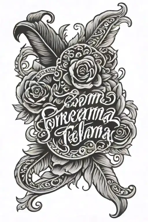 Forearm script tattoo "Paloma" chicano style tattoo design idea